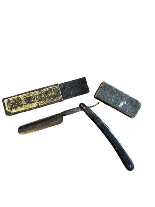 Rasoir coupe-choux ancien Auler, lame acier, avec étui