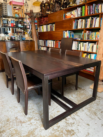 Table Roche Bobois extensible wengé avec rallonges design contemporain
