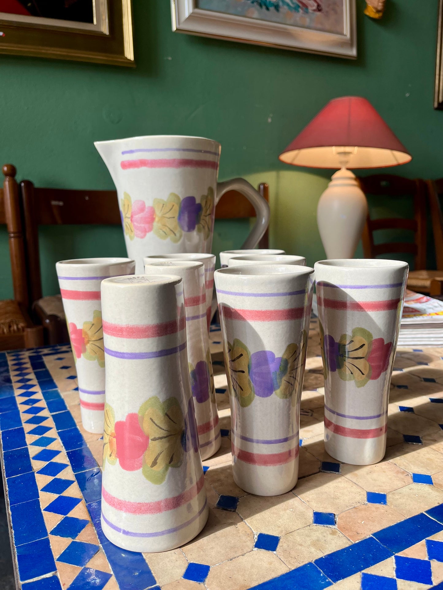 Service céramique 8 mazagrans Ninon France