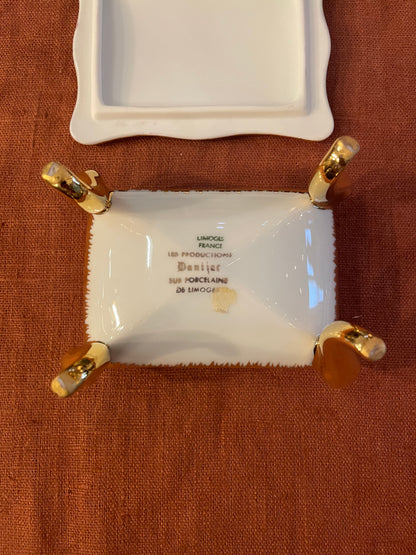 Boîte à bijoux en porcelaine de Limoges rose et dorée – Danijor