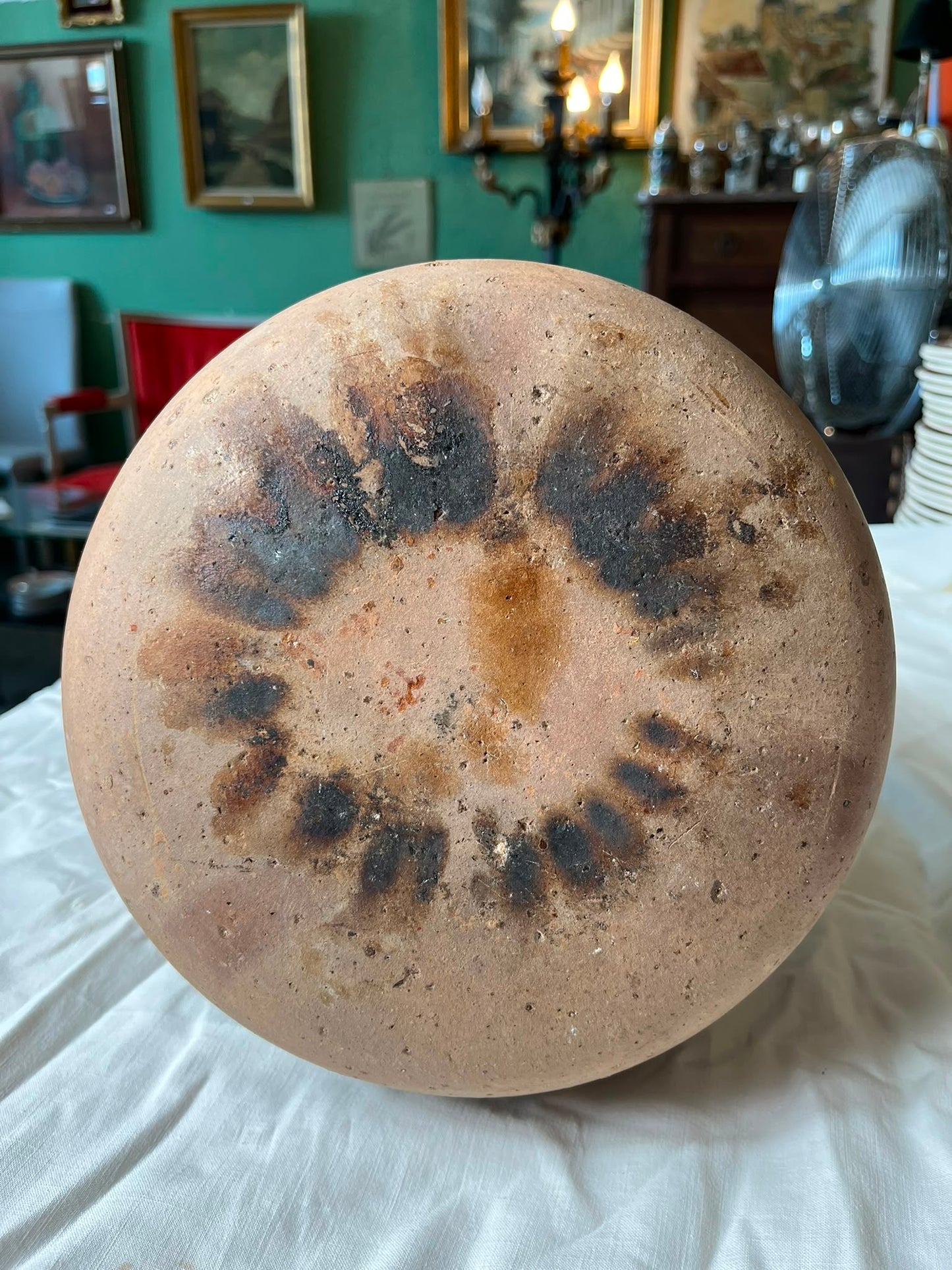 Ancien pot à graisse Foucard-Jourdan Vallauris 12 L en terre cuite vernissée