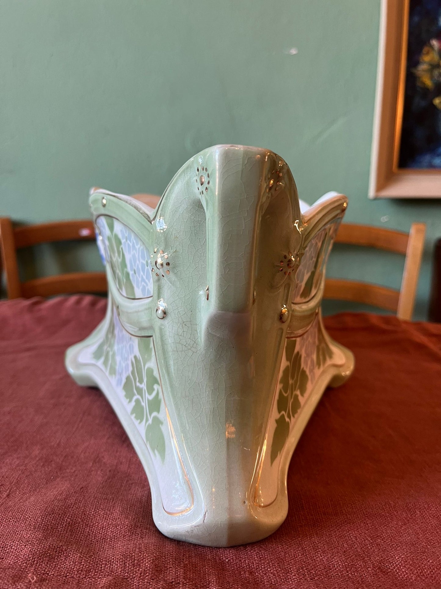 Jardinière Art Nouveau Keller & Guérin Lunéville décor végétal