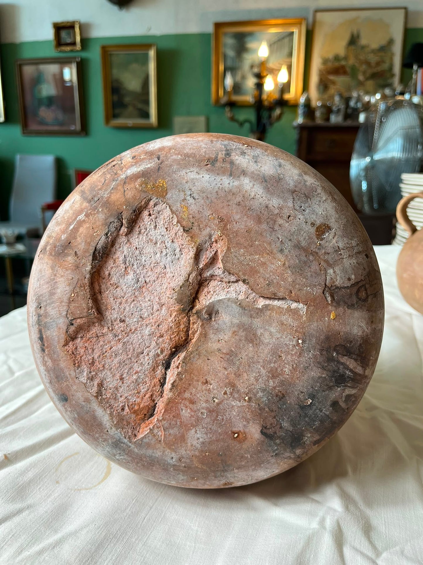 Ancien pot à graisse Isoard Vallauris en terre cuite à deux anses