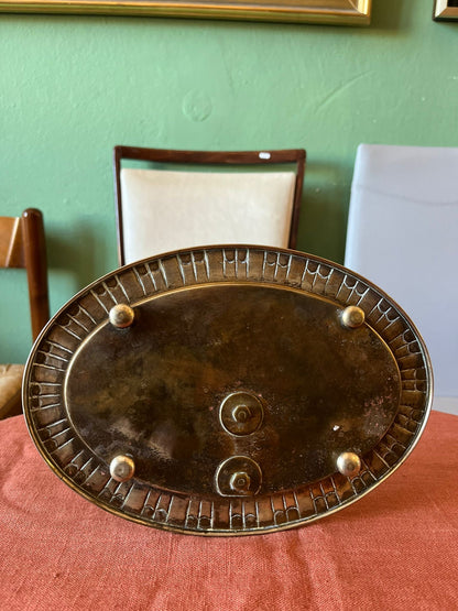 Vide-poche Art déco en métal argenté avec porte-cartes, années 1930