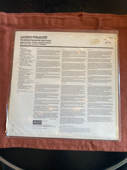Luciano Pavarotti – The World’s Favourite Tenor Arias (Decca) – LP 33 tours - vinyle -
