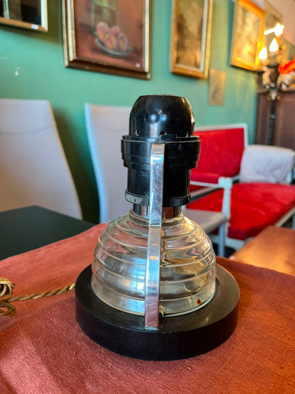 Diffuseur de parfum électrique ancien Art déco bakélite noire verre 110V