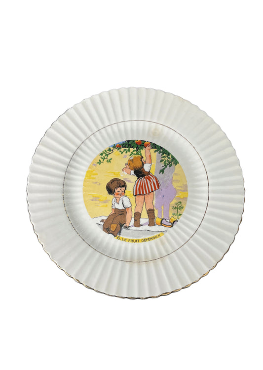 Assiette déco DIGOIN FRANCE Sarreguemines « le fruit défendu »