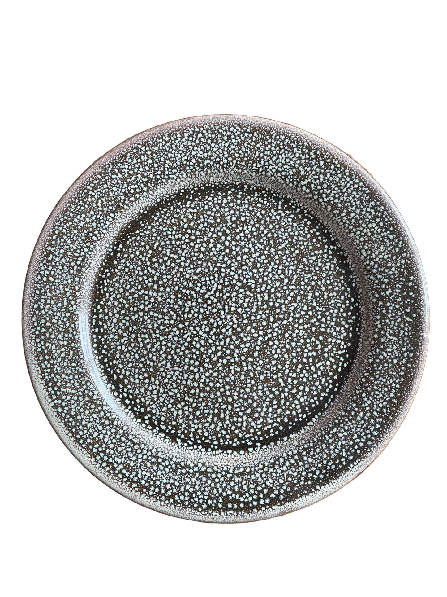 Assiette Bloomingville grès émaillé moucheté marron design scandinave