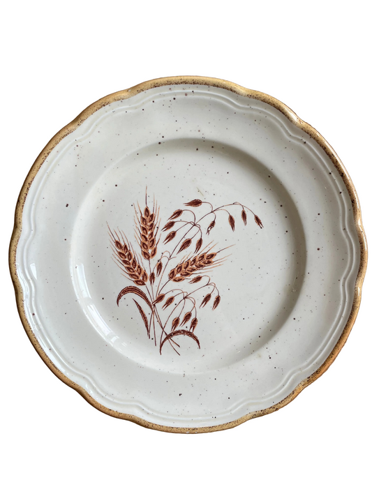 Assiette Primula Italie décor épis de blé peinte à la main céramique vintage